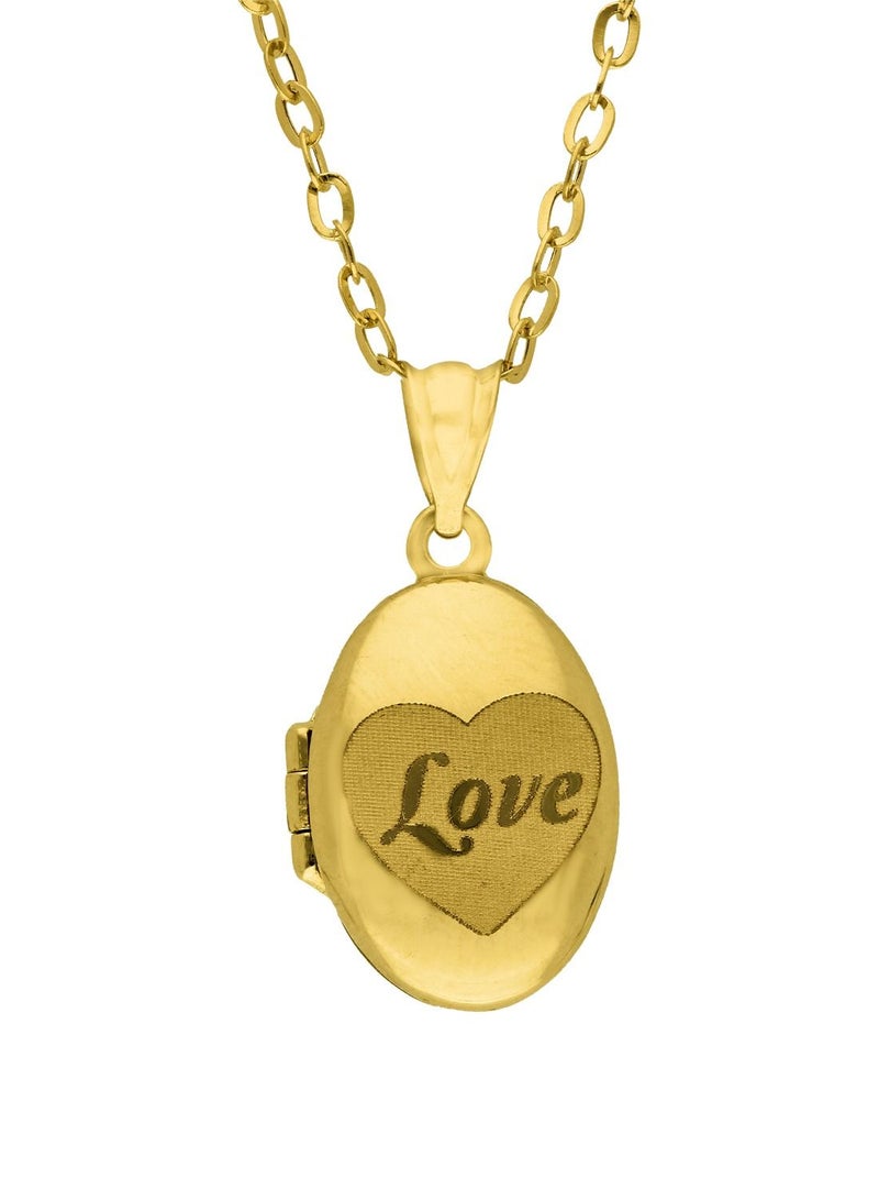 FK Jewellers Gold Necklace (Chain with Oval Shaped Love Locket Pendant) 18KT - FKJNKL18KU1097 - Image 1