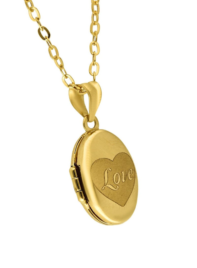 FK Jewellers Gold Necklace (Chain with Oval Shaped Love Locket Pendant) 18KT - FKJNKL18KU1097 - Image 2