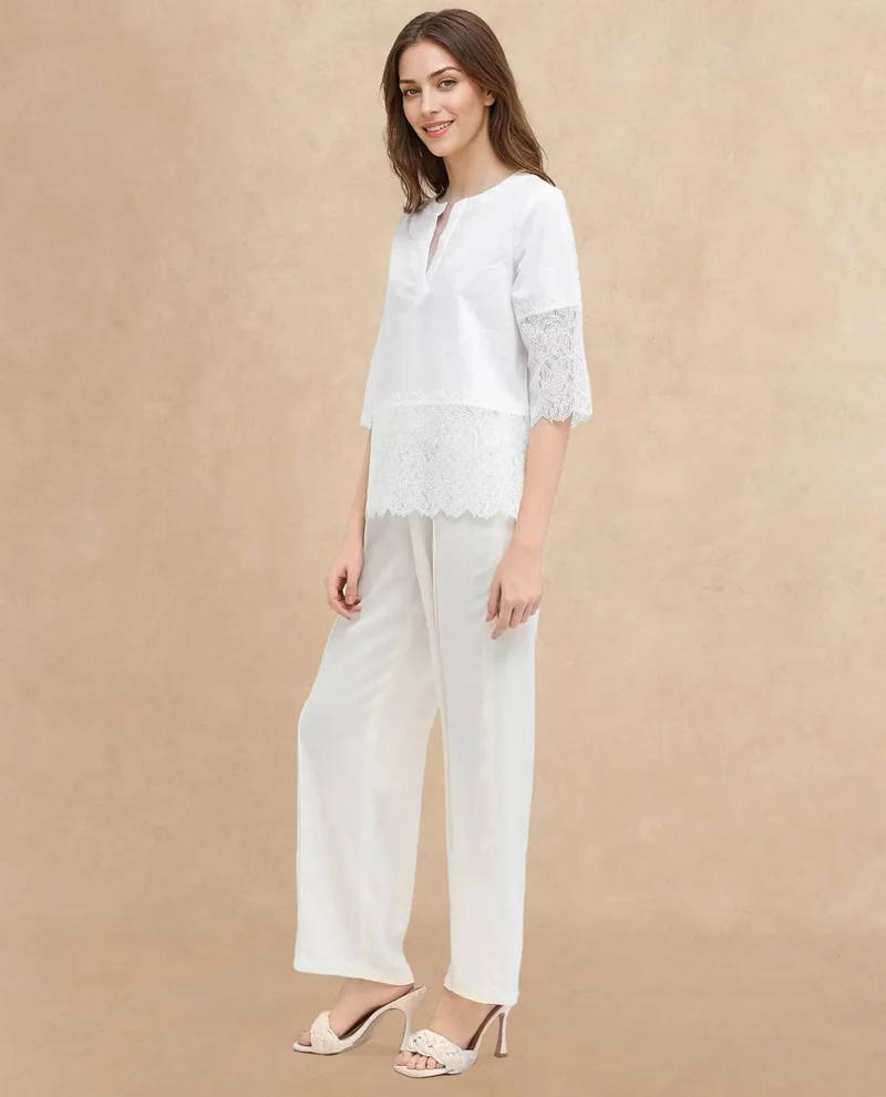 Rareism Women's Short Sleeve Embellished Top
