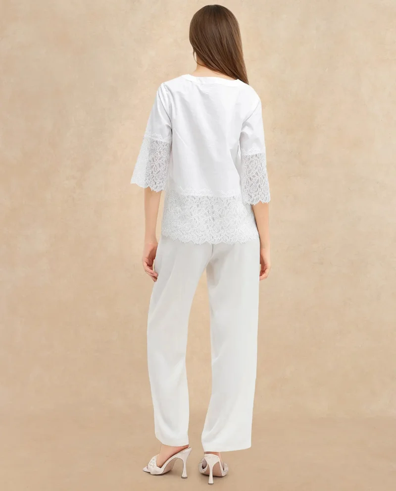 Rareism Women's Short Sleeve Embellished Top