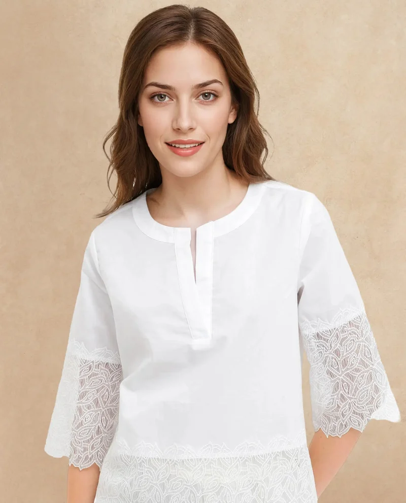 Rareism Rareism Womens Inna White Short Sleeve Embellished Top