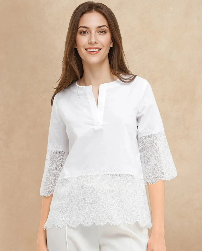 Rareism Women's Short Sleeve Embellished Top