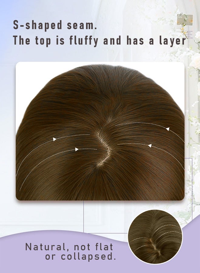 Straight long wig with middle part and bangs wig for women - Image 2