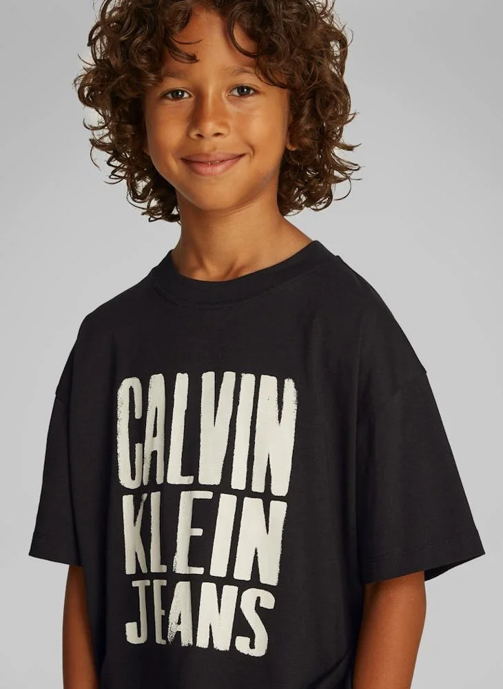 Calvin Klein Jeans Kids  Logo Detail Crew Neck T-Shirt
