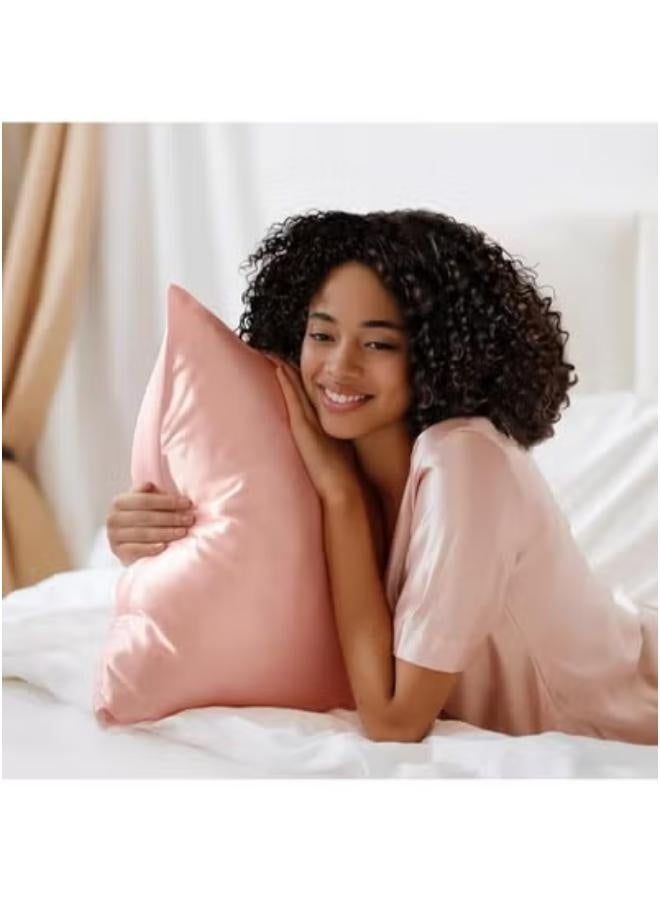 غطاء وسادة ساتان بينك أنيق - ناعم وفخم - Pillowcase002  - Image 2