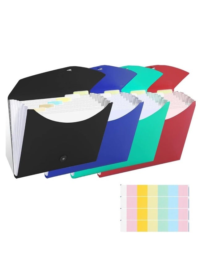 Generic 4 Packs Accordion File Organizer File Folder with 7 Pockets Letter Size A4 Expanding File Folder with Index Tabs Expandable Plastic Document Organizer for Business Travel School Office Home  - Image 1