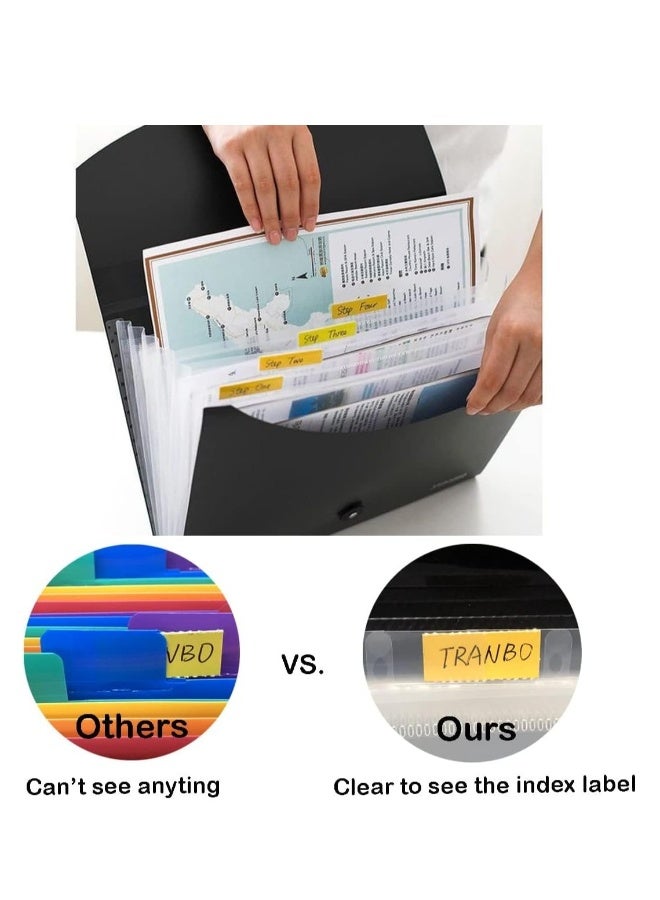 Generic 4 Packs Accordion File Organizer File Folder with 7 Pockets Letter Size A4 Expanding File Folder with Index Tabs Expandable Plastic Document Organizer for Business Travel School Office Home  - Image 3