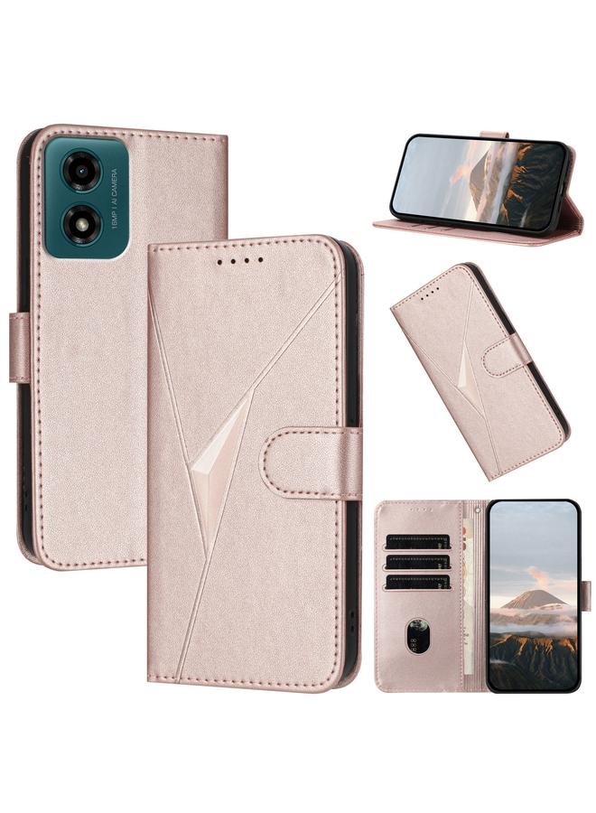 S-TOP Case For Motorola Moto G04 Triangle Pattern Buckle Clasp Leather Phone Case - Image 1
