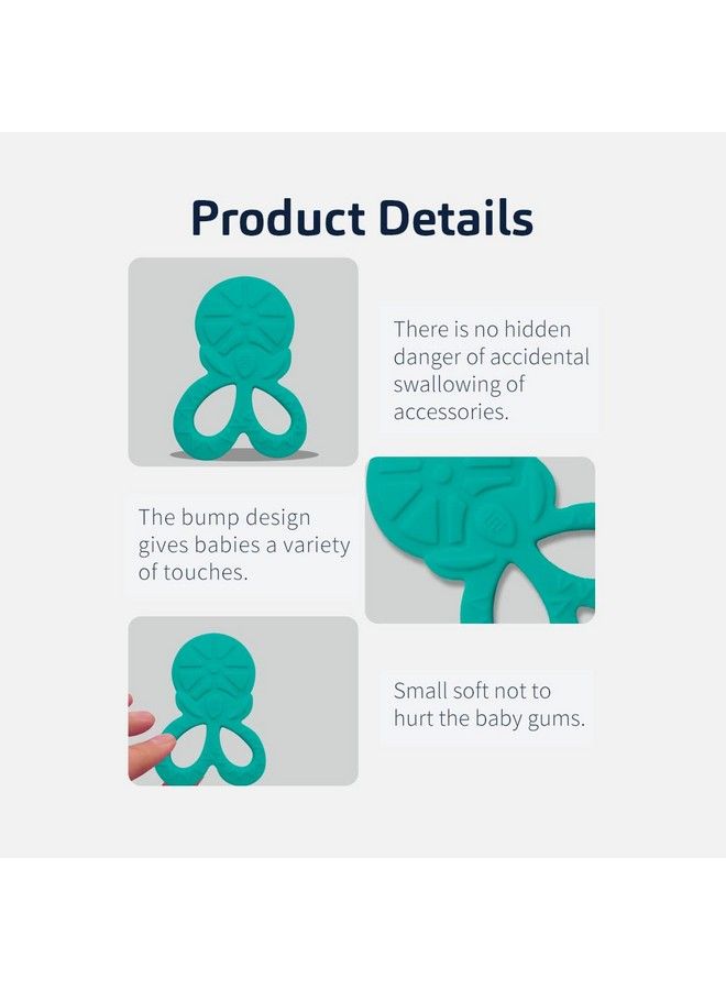 BuddsBuddy 100% Bpa Free Soft Silicone Baby Teether For 3 To 6 Babies (Tylo Cyan) - Image 3