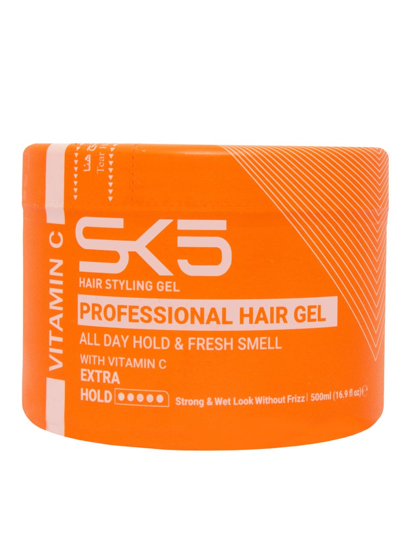 SK5 SK5 Professional Vitamin C Hair Gel 500ml – Extra Hold & Fresh Scent | Non-Sticky & Water-Based - Image 1