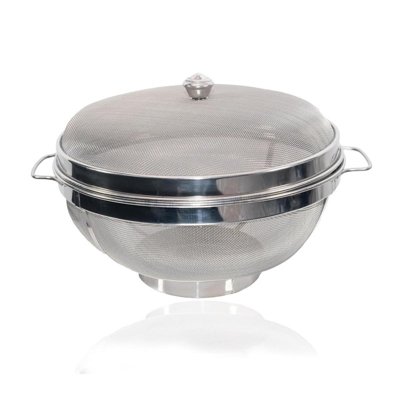 ASHMEN SS Fruit & Vegetable Storage Basket with Lid & Handles | 10 Inch Premium Mesh Basket | Fruit Basket With Lid | Fruit Basket for Dining Table & Kitchen | Must Have Kitchen Essential - Image 4