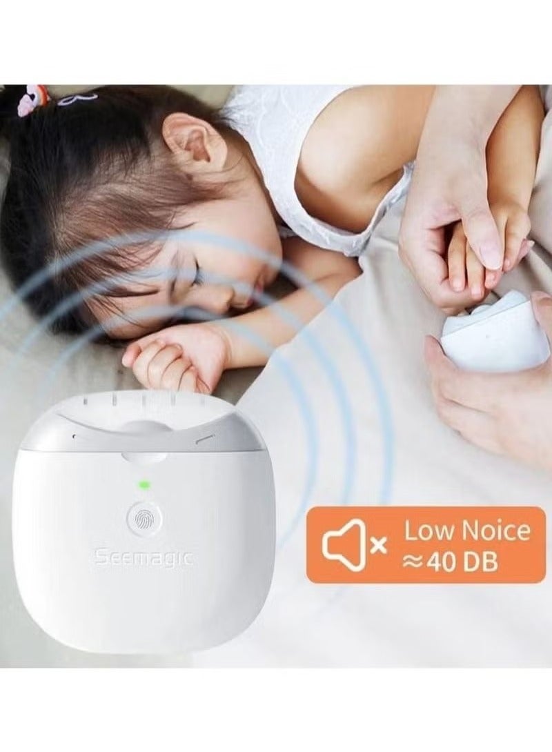 Seemagic Electric Automatic Nail Clipper with Light 2 Speeds Fingernail Cutter and File 2 in 1 Design Nail Scraps Storage USB Rechargeable Safety Fingernail Trimmer for Baby Kids Seniors - Image 3