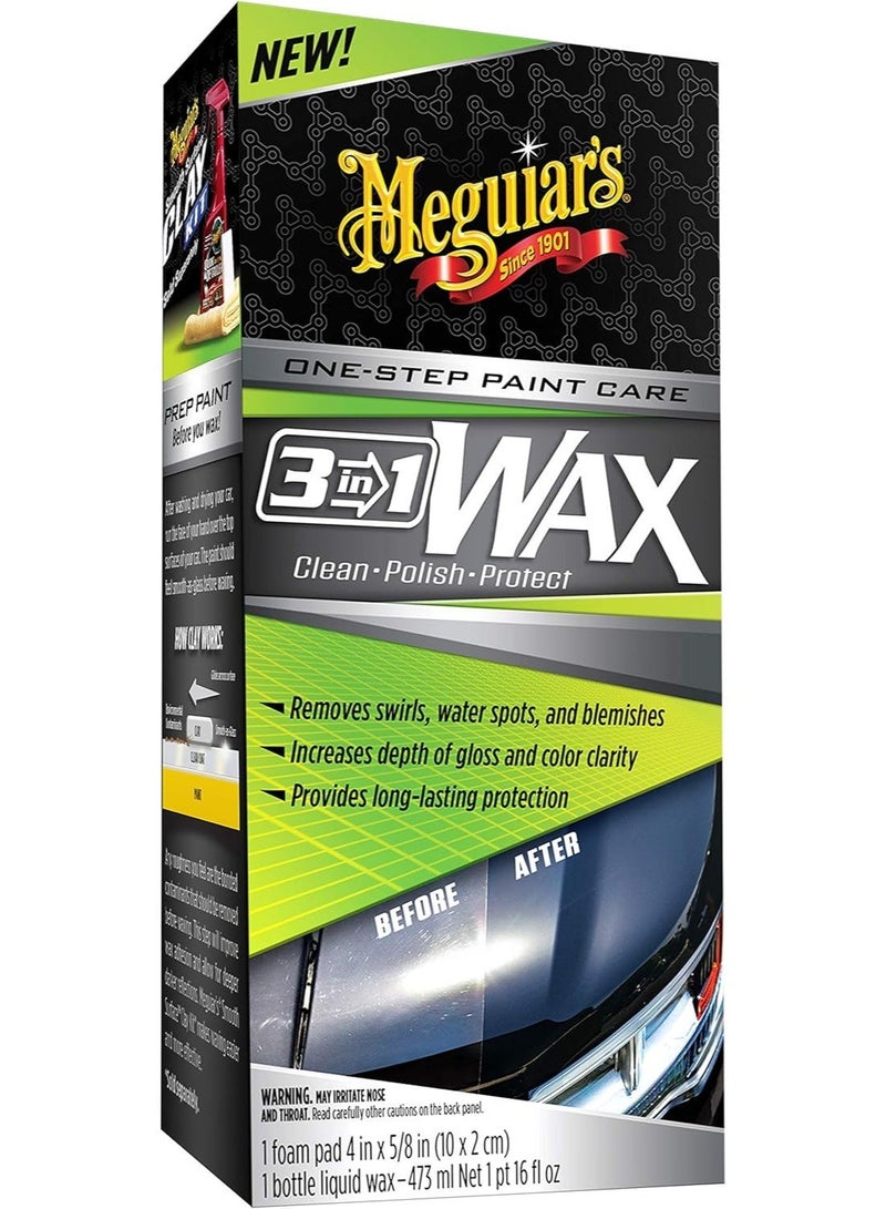 ميجوايرز G191016 3-في-1 واكس – منظف وملمع وشمع في خطوة واحدة – لمعان قوي وحماية متينة – 473 مل - Image 2