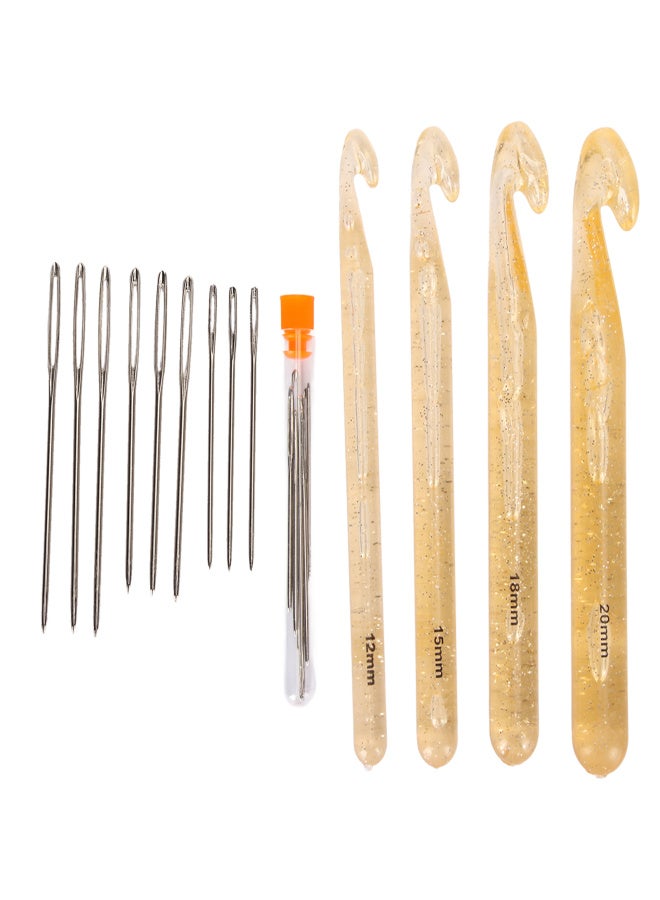 4 Sizes Large Crochet Hook Set 12mm to 20mm Ergonomic Handle Big Crochet Hooks for Blankets Hats Rugs Pillows - Image 1