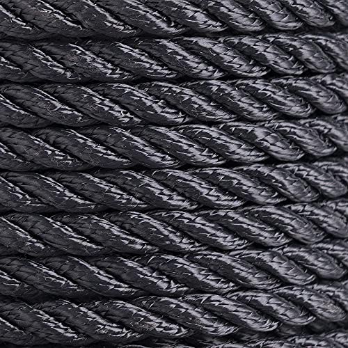 Marine System Made Nylon 3 Strand Anchor/Rigging Line Anchor Rope 3/8 Inch 100FT 150FT Black (3/8" x 100') - Image 4