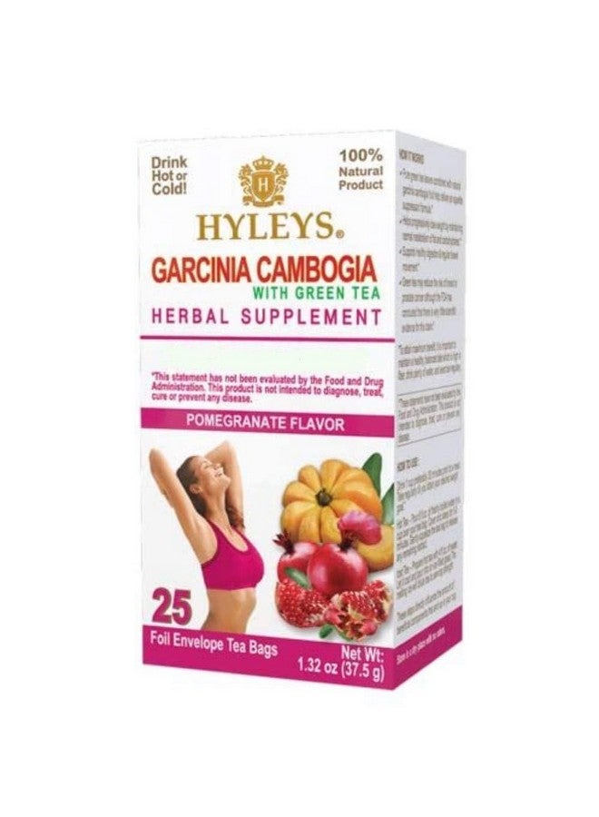 HYLEYS Tea Garcinia Cambogia Green Tea with Pomegranate Flavor - 25 Tea Bags - Image 1