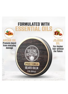 Viking Revolution Spiced Vanilla Beard Balm - Beard Butter with Argan Oil, Beard Softener for Men with Jojoba Oil - Beard Moisturizer for Men with Beeswax - Beard Wax for Men (2oz, 1 Pack) - pzsku/Z164C09E72D578C901B9FZ/45/_/1733346511/840f6504-9a3b-4f4f-ab08-81be876020a9