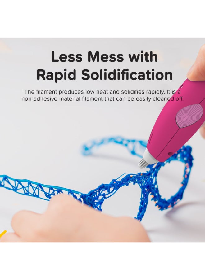 myFirst 3D Pen Make | Child Safe 3D Pen Starter Kit, Create 3D Models w/ Fast Solidification Low Temperature PCL Filaments, Rechargeable Battery, Wireless Operation, with 9 Colors Filaments - Red  - Image 5
