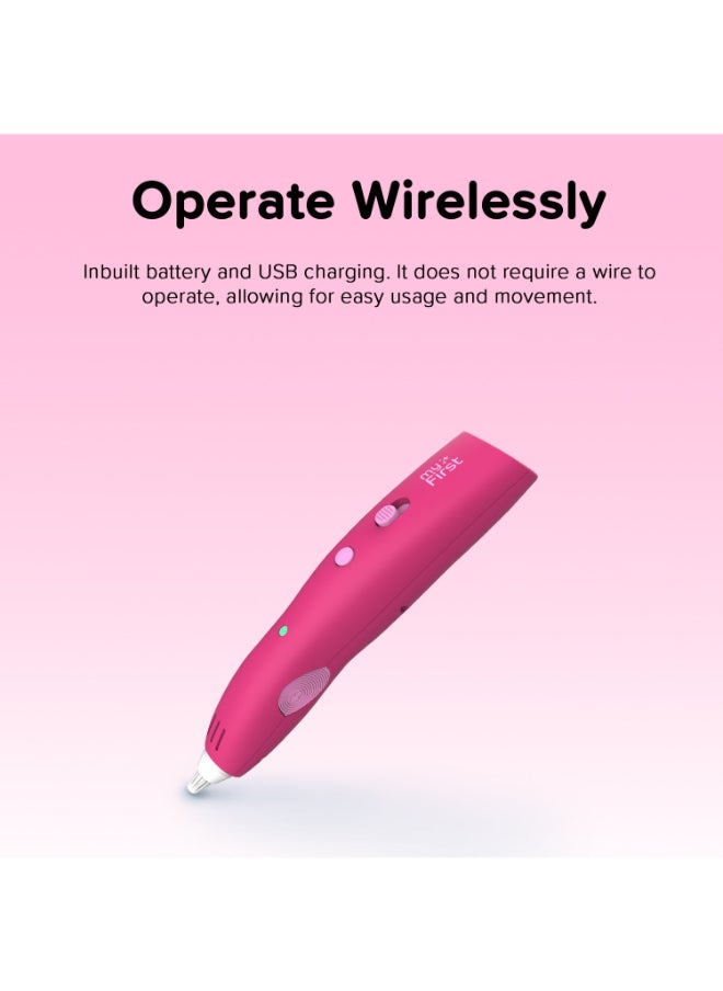myFirst 3D Pen Make | Child Safe 3D Pen Starter Kit, Create 3D Models w/ Fast Solidification Low Temperature PCL Filaments, Rechargeable Battery, Wireless Operation, with 9 Colors Filaments - Red  - Image 2