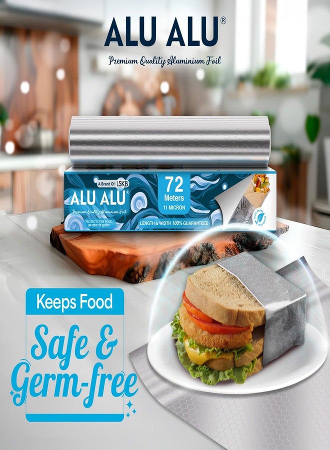 AluAlu ALU ALU 72 Meters Silver Aluminium Foil | Premium Quality | 11 Micron Thickness | Keeps Food Warm and Hygienic | Ideal for Food Wrapping, Packing, Storing and Serving - Image 3