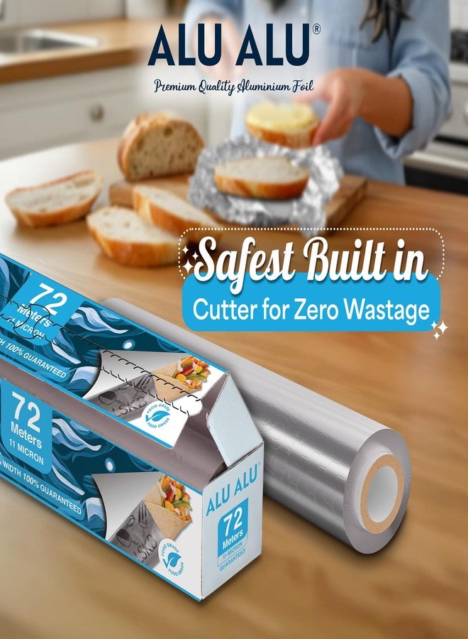 AluAlu ALU ALU 72 Meters Silver Aluminium Foil | Premium Quality | 11 Micron Thickness | Keeps Food Warm and Hygienic | Ideal for Food Wrapping, Packing, Storing and Serving - Image 5