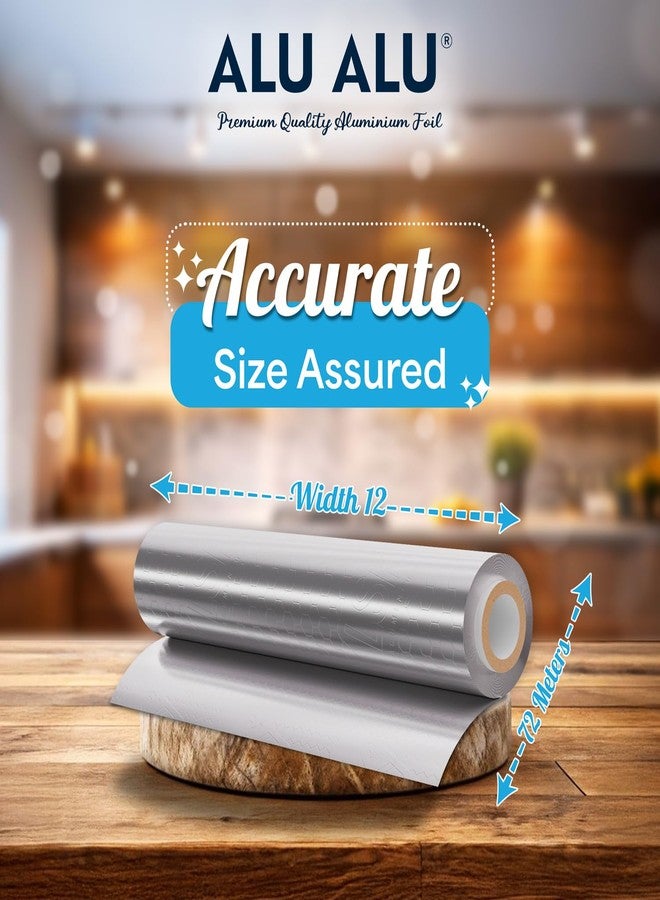 AluAlu ALU ALU 72 Meters Silver Aluminium Foil | Premium Quality | 11 Micron Thickness | Keeps Food Warm and Hygienic | Ideal for Food Wrapping, Packing, Storing and Serving - Image 4