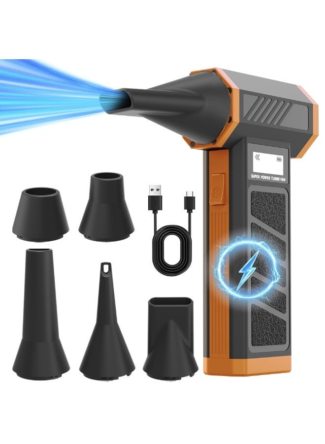 SYXUMLKLS نفاث هواء كهربائي لاسلكي - 130000 دورة في الدقيقة، مروحة صغيرة قابلة للتعديل بسرعة 3 سرعات، شحن سريع، مناسبة لإزالة الغبار من الكمبيوترات، لوحات المفاتيح، المنازل، السيارات، وفي الهواء الطلق - Image 1