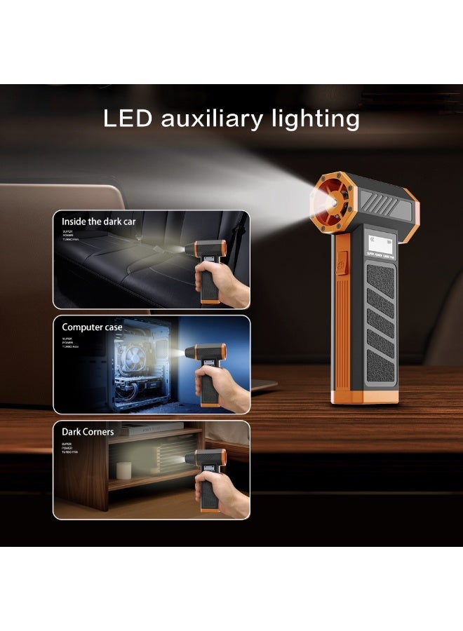 SYXUMLKLS نفاث هواء كهربائي لاسلكي - 130000 دورة في الدقيقة، مروحة صغيرة قابلة للتعديل بسرعة 3 سرعات، شحن سريع، مناسبة لإزالة الغبار من الكمبيوترات، لوحات المفاتيح، المنازل، السيارات، وفي الهواء الطلق - Image 5