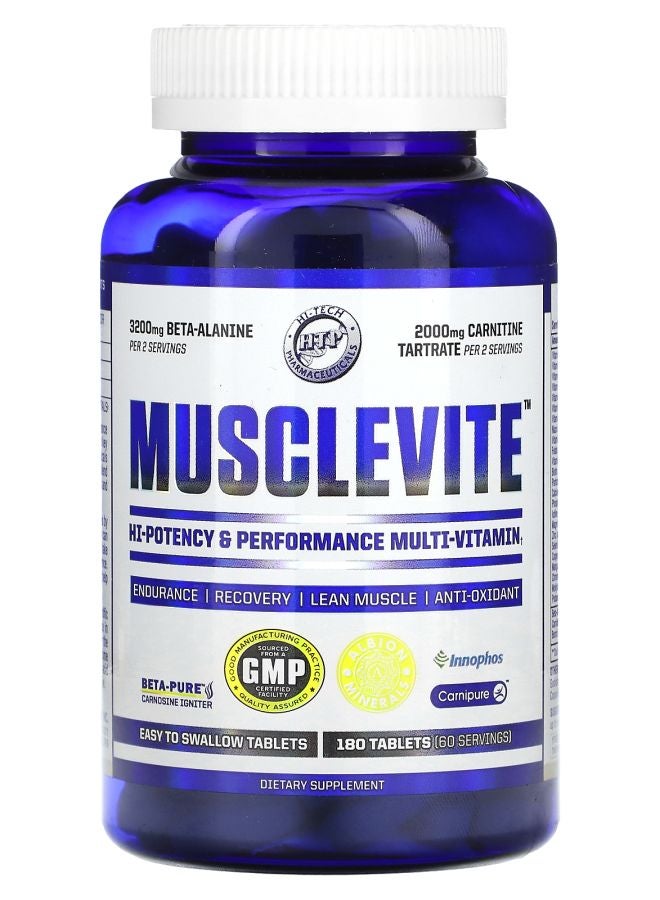 hi tech pharmaceuticals Musclevite Hi-Potency & Performance Multi-Vitamin 180 Tablets - Image 1