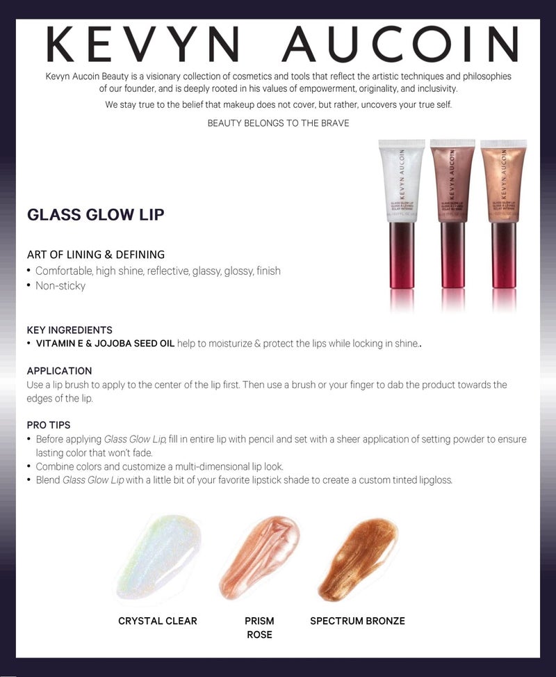 Kevyn Aucoin Glass Glow Lip, Prism Rose: Multi-purpose lip gloss highlighter. 3D reflective glaze, comfortable wearing, non-sticky. Moisturize, protect, lock in shine. Makeup artist go to. - Image 3