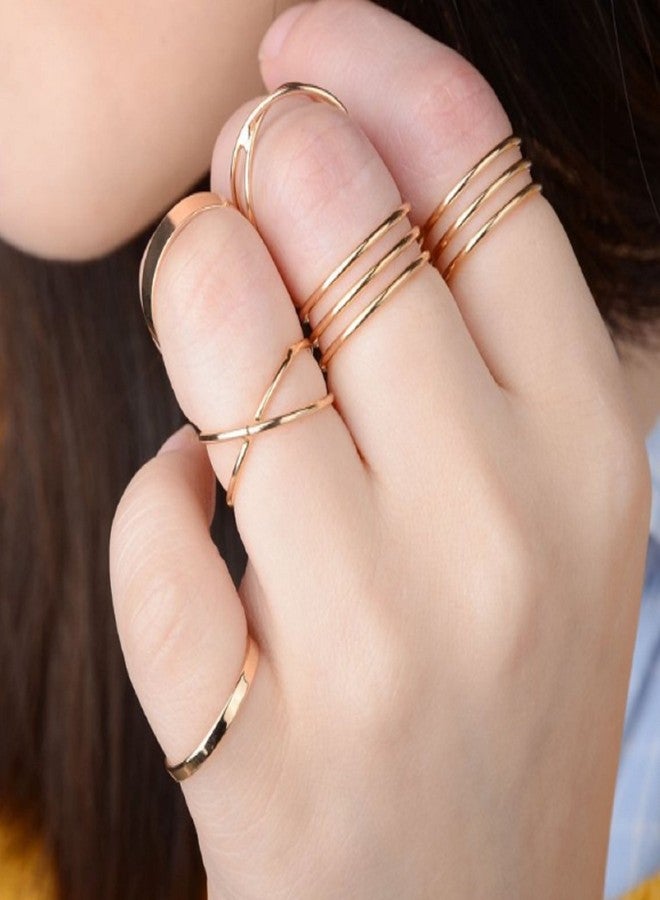 TNF New 6PCS/Set Finger Tip Knuckle Stackable Spiral Party Celebrity Band Mid Rings Alloy - Image 2