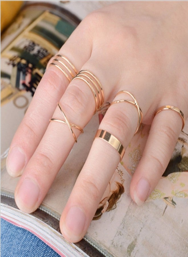TNF New 6PCS/Set Finger Tip Knuckle Stackable Spiral Party Celebrity Band Mid Rings Alloy - Image 3