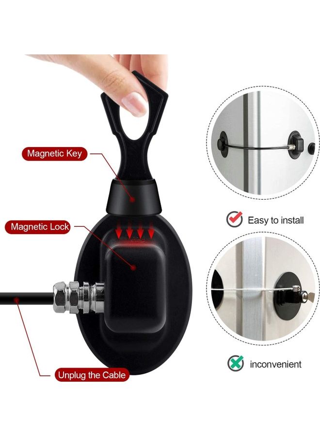 2-Piece Refrigerator Door Lock Black - Image 2
