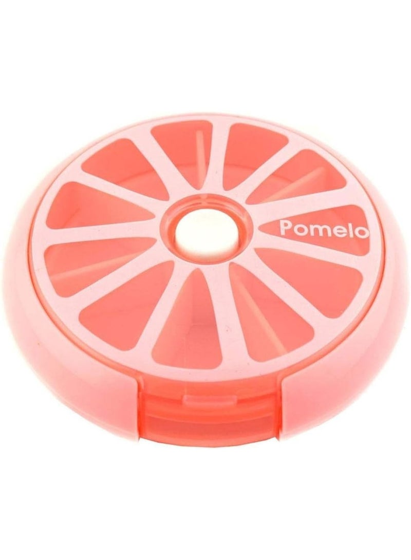 Generic fruit Medicine box one week Pill organiser, Travel Portable 7 Slot Vitamin Medicine Pill Box Case - Pink - Image 1