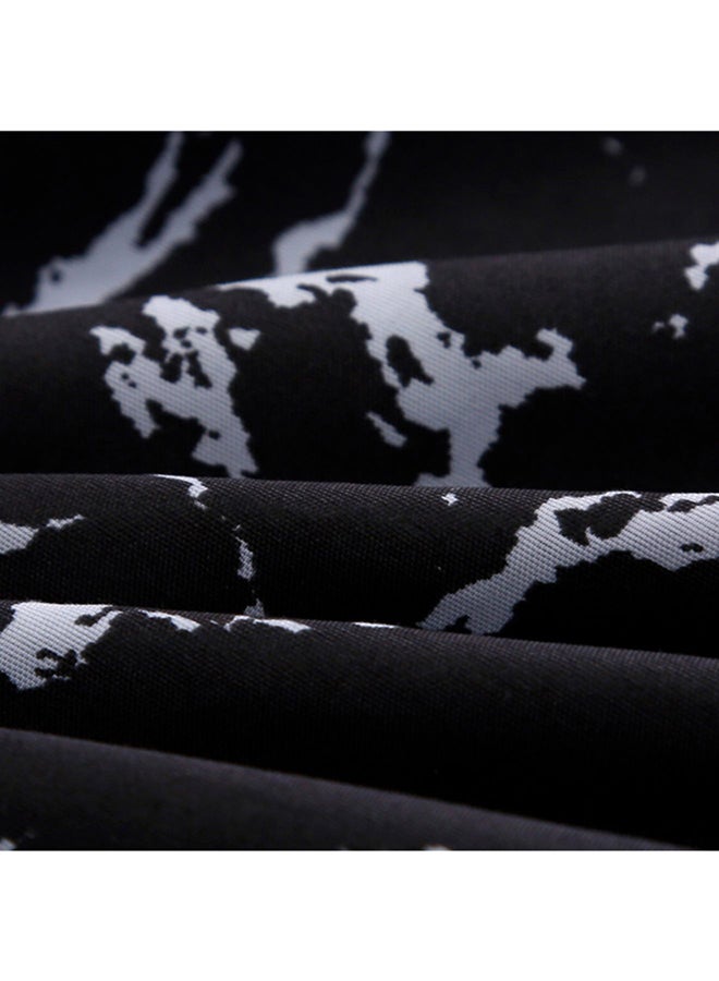 4 Piece Marble Printed Bedding Set Polyester Black/White  - Image 4