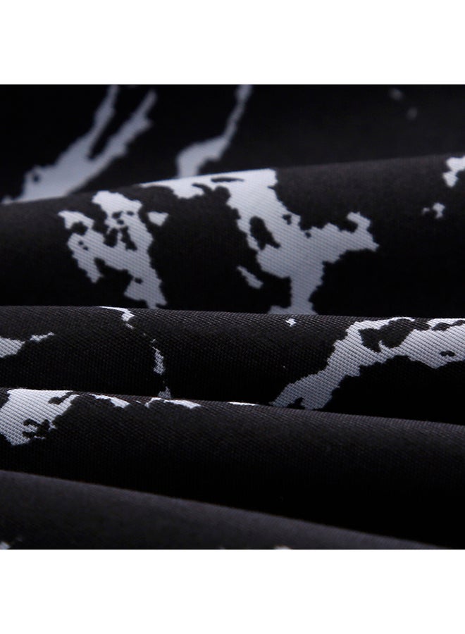 4 Piece Marble Printed Bedding Set Polyester Black/White  - Image 5