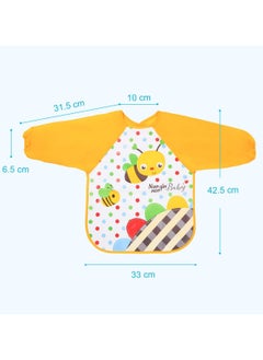 KASTWAVE Bibs with Sleeves, 4 Pcs EVA Baby Bib Waterproof Long Sleeve Bib Unisex Feeding Bibs Apron Lovely Cute Cartoon Bibs for Infant Toddler 6 Months to 3 Years Old  - Image 3