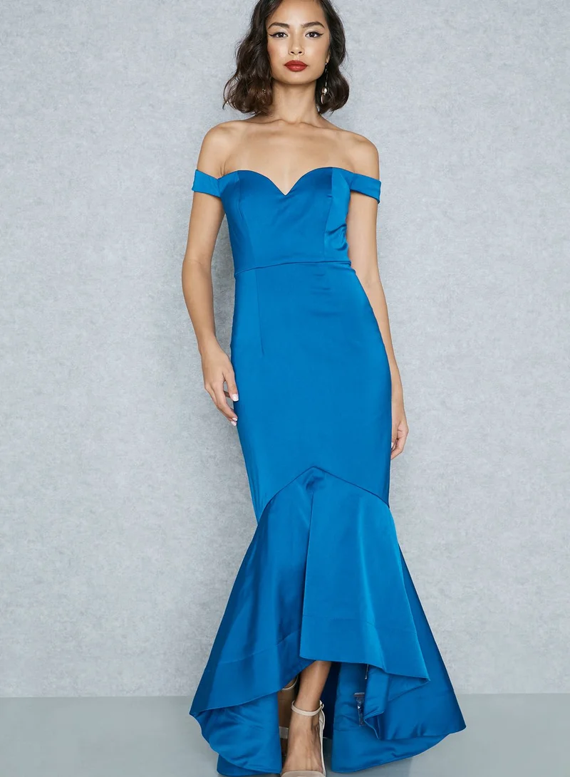 Bariano Fishtail Bardot Maxi Dress