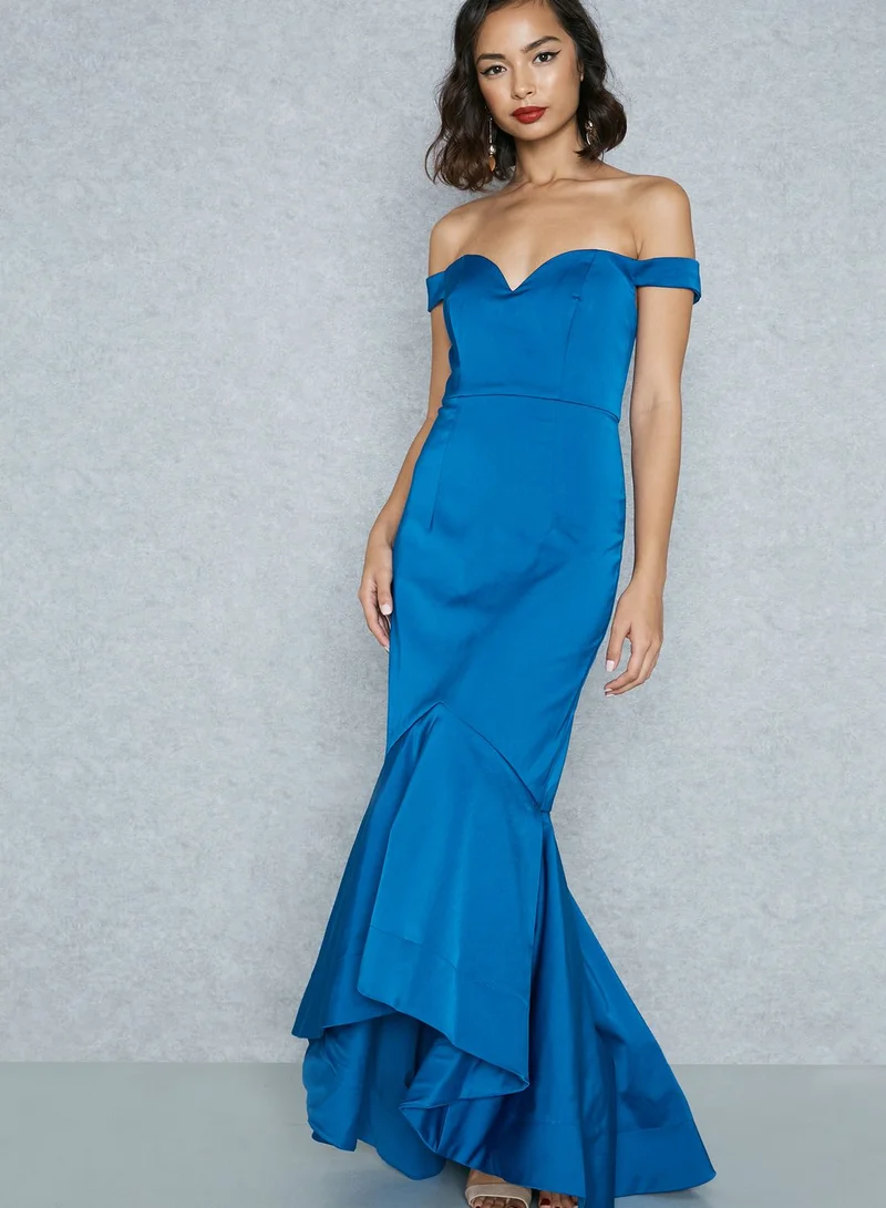 Bariano Fishtail Bardot Maxi Dress