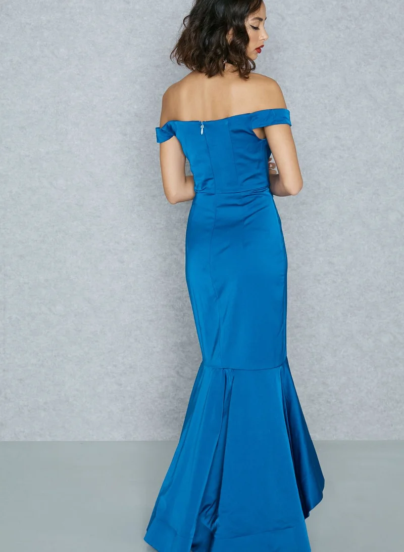 Bariano Fishtail Bardot Maxi Dress