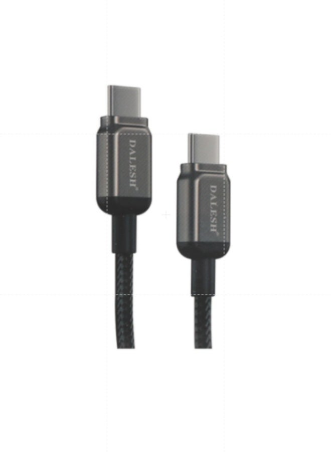 DALESH Type C to Type C charging cable 60W fast charging USB C cable black nylon braided durable cable for laptop tablet smartphone power delivery fast charge high speed data transfer strong reinforced design - Image 5