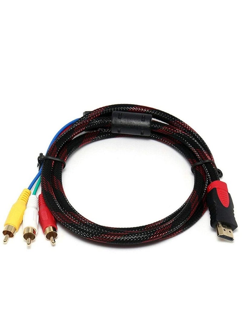 Captaintech HDMI to 3RCA Audio Video AV Cable Cord 4.5Ft/ 1.5m HD Converter Adapter Male M/M for HDTV DVD - Image 3