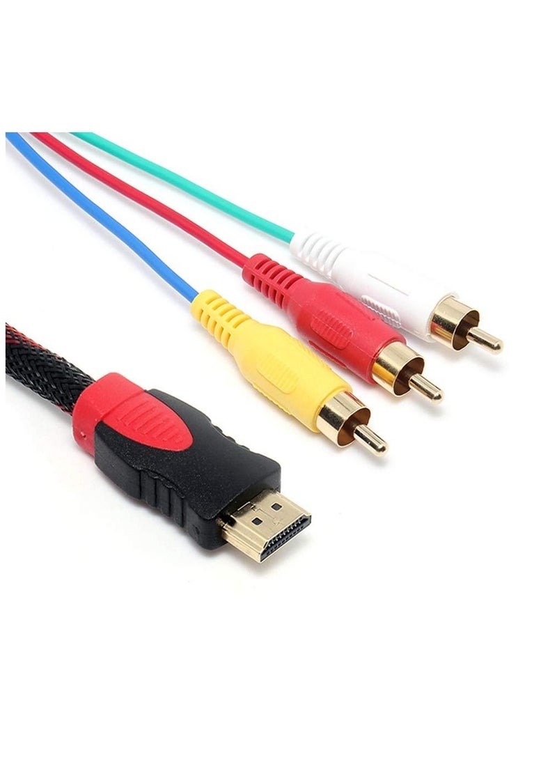 Captaintech HDMI to 3RCA Audio Video AV Cable Cord 4.5Ft/ 1.5m HD Converter Adapter Male M/M for HDTV DVD - Image 2