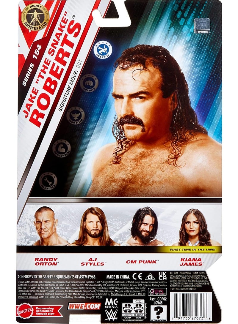 WWE Mattel WWE Main Event Jake Roberts Figure - Image 5