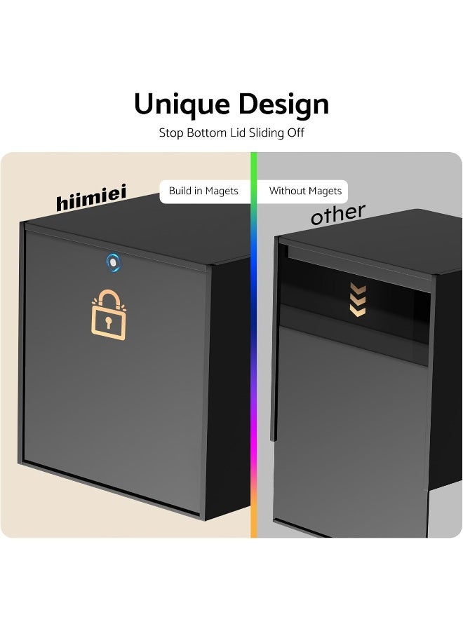 TPGP Tissue Box Cover, Acrylic Tissue Holder Napkin Dispenser For Home Office Restaurant Desk Decor, Black Square 5.4X5.4X5.4''  - Image 4