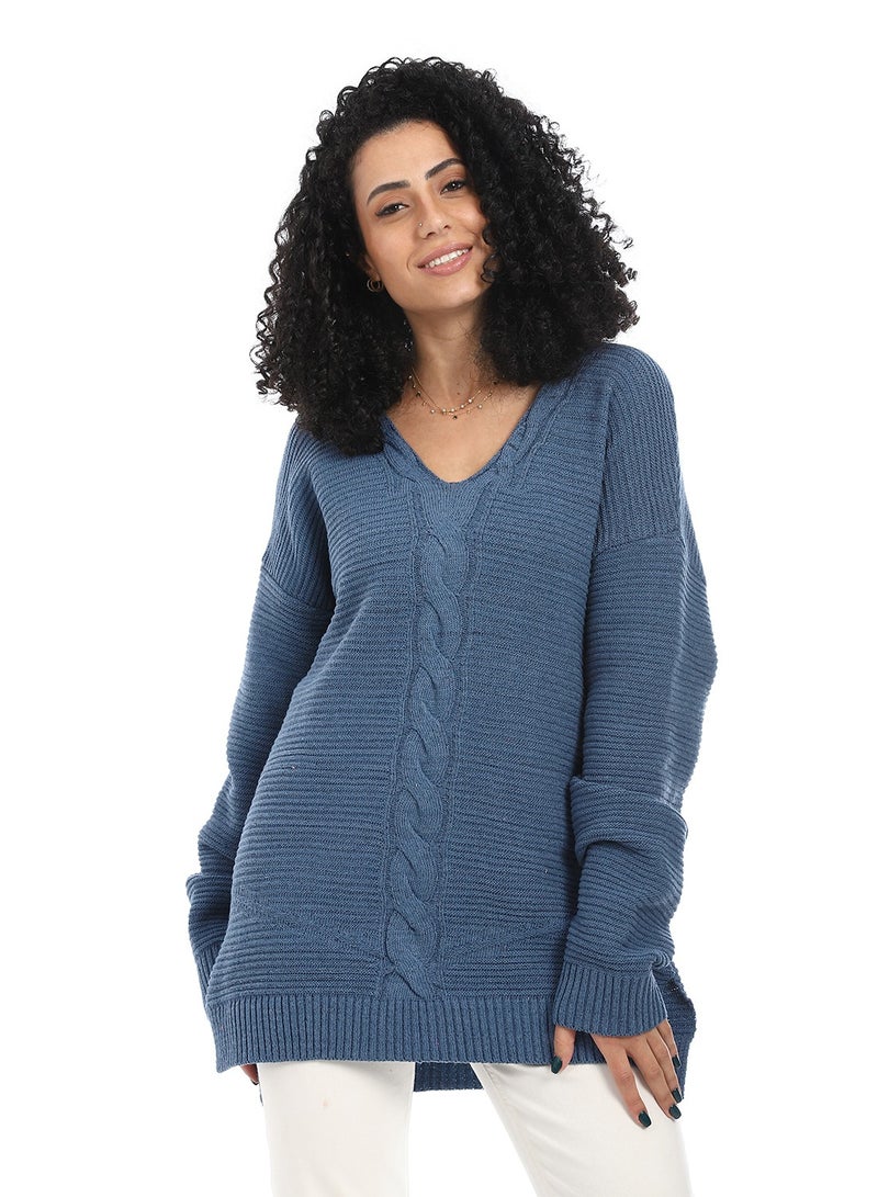 سيزار بلوفر صوف حريمي ب رقبة سبعة - Image 1