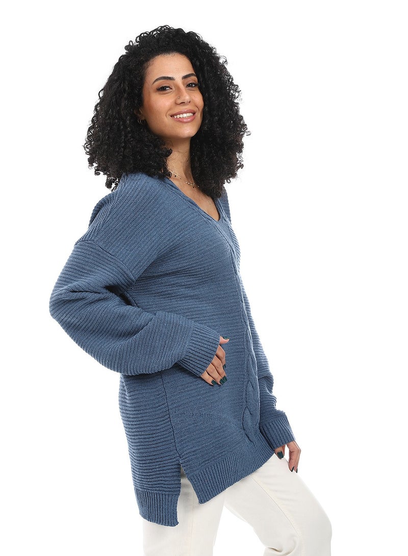 سيزار بلوفر صوف حريمي ب رقبة سبعة - Image 2