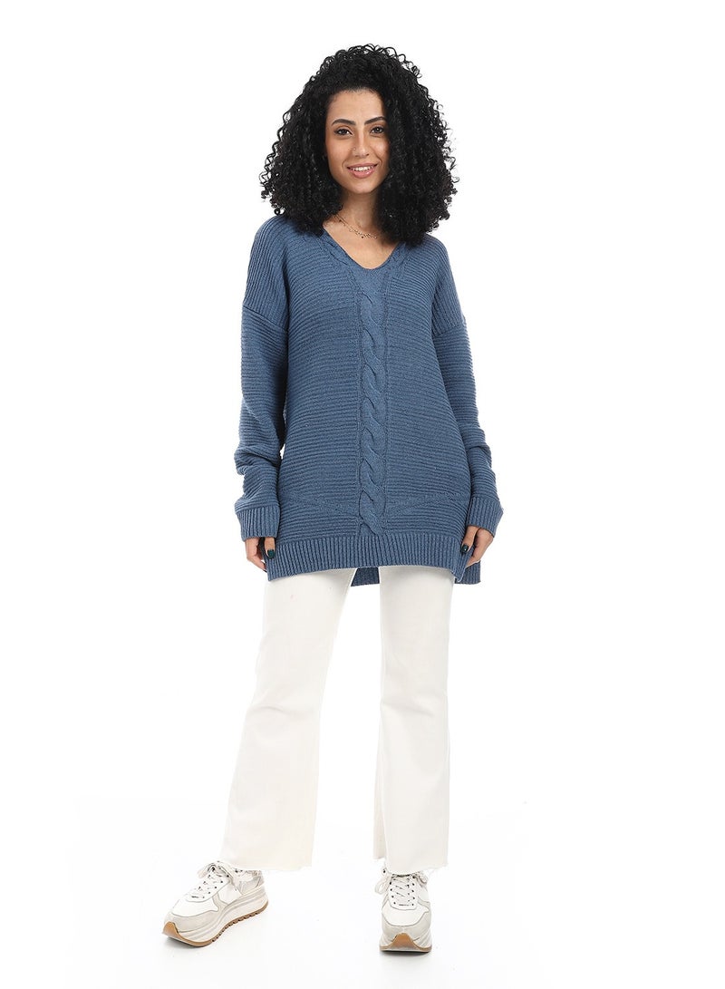 سيزار بلوفر صوف حريمي ب رقبة سبعة - Image 4