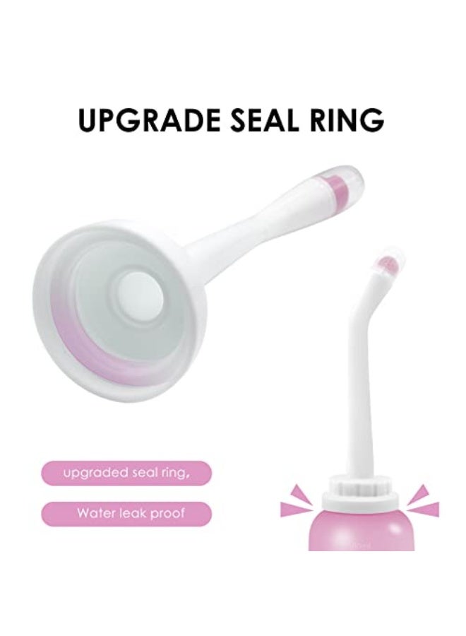 Peri Bottle, Portable Travel Bidet with Bag, TPE Material Can Be Boiled, 17oz/500ml with 2 Sealing Rings,Essentials for Postpartum Perineal Care,Hemorrhoid Treatment,and Baby(Pink) - Image 4
