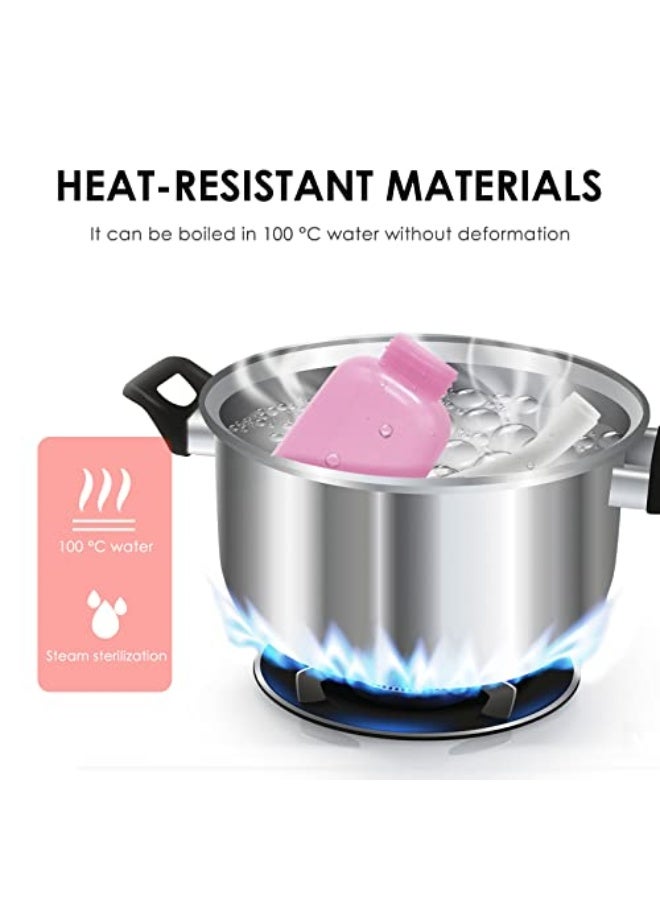 Peri Bottle, Portable Travel Bidet with Bag, TPE Material Can Be Boiled, 17oz/500ml with 2 Sealing Rings,Essentials for Postpartum Perineal Care,Hemorrhoid Treatment,and Baby(Pink) - Image 5